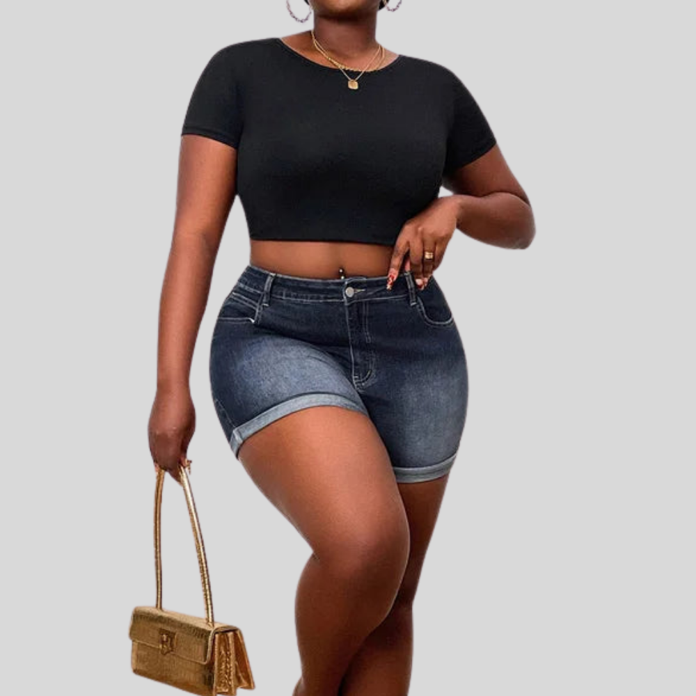 Retro Rolled Plus Size Shorts