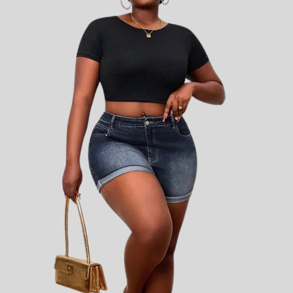 Retro Rolled Plus Size Shorts