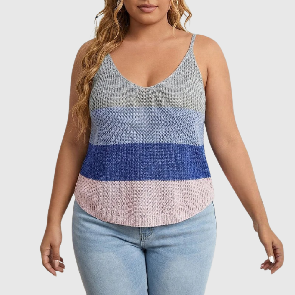 Color Block Plus Size Cami Top