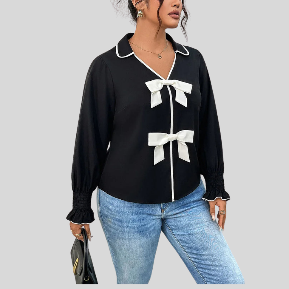 Polo Bow Plus Size Blouse