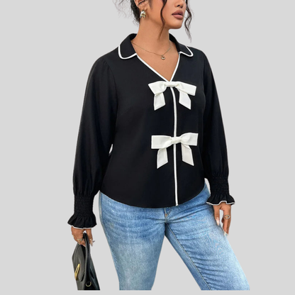 Polo Bow Plus Size Blouse