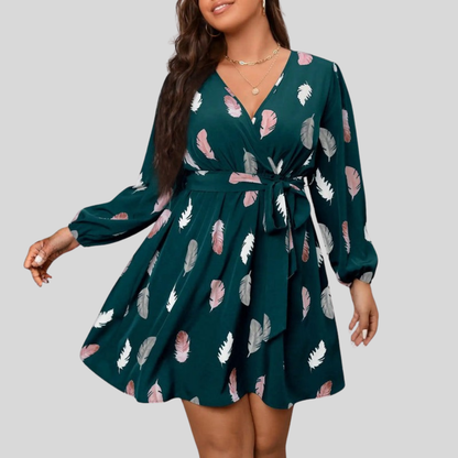 Plus Size Feather Mini Dress