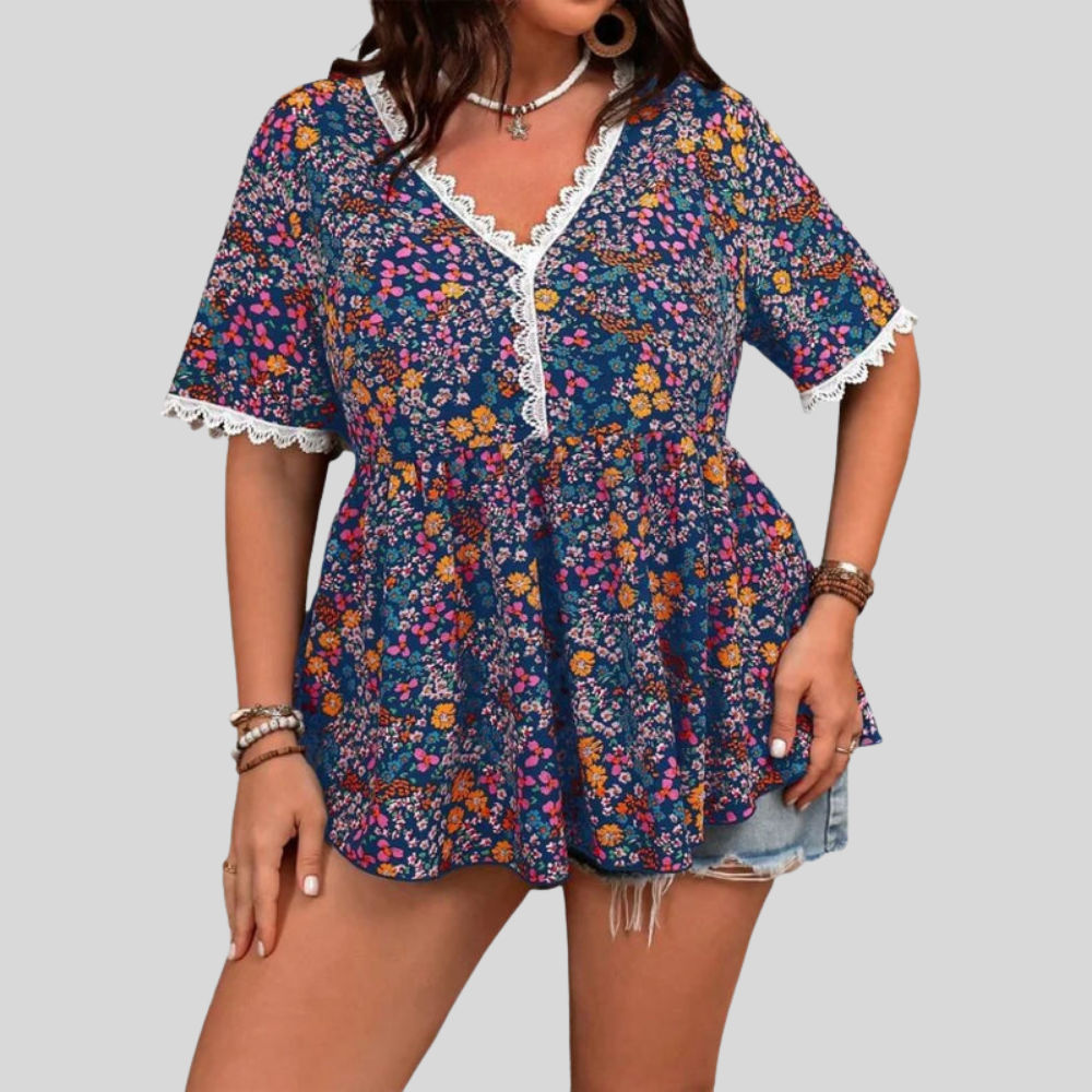 Plus Size Floral Printed Shirt