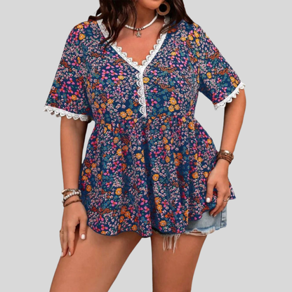 Plus Size Floral Printed Shirt