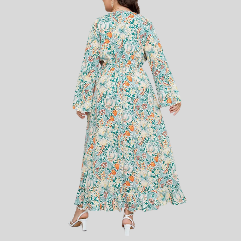 Floral Plus Size Ruffle Dress