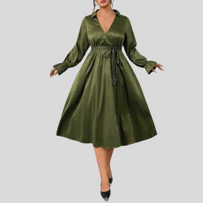 Surplice Plus Size Party Dress