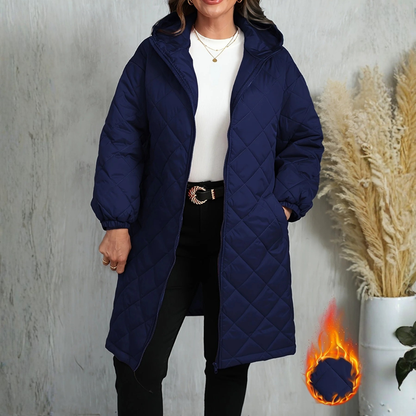 Plus Size Hooded Quilted Jacket