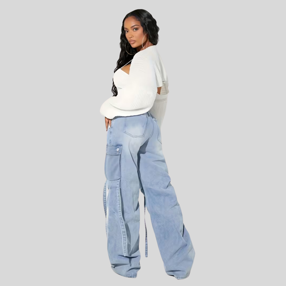 High Waist Cargo Pocket Pants