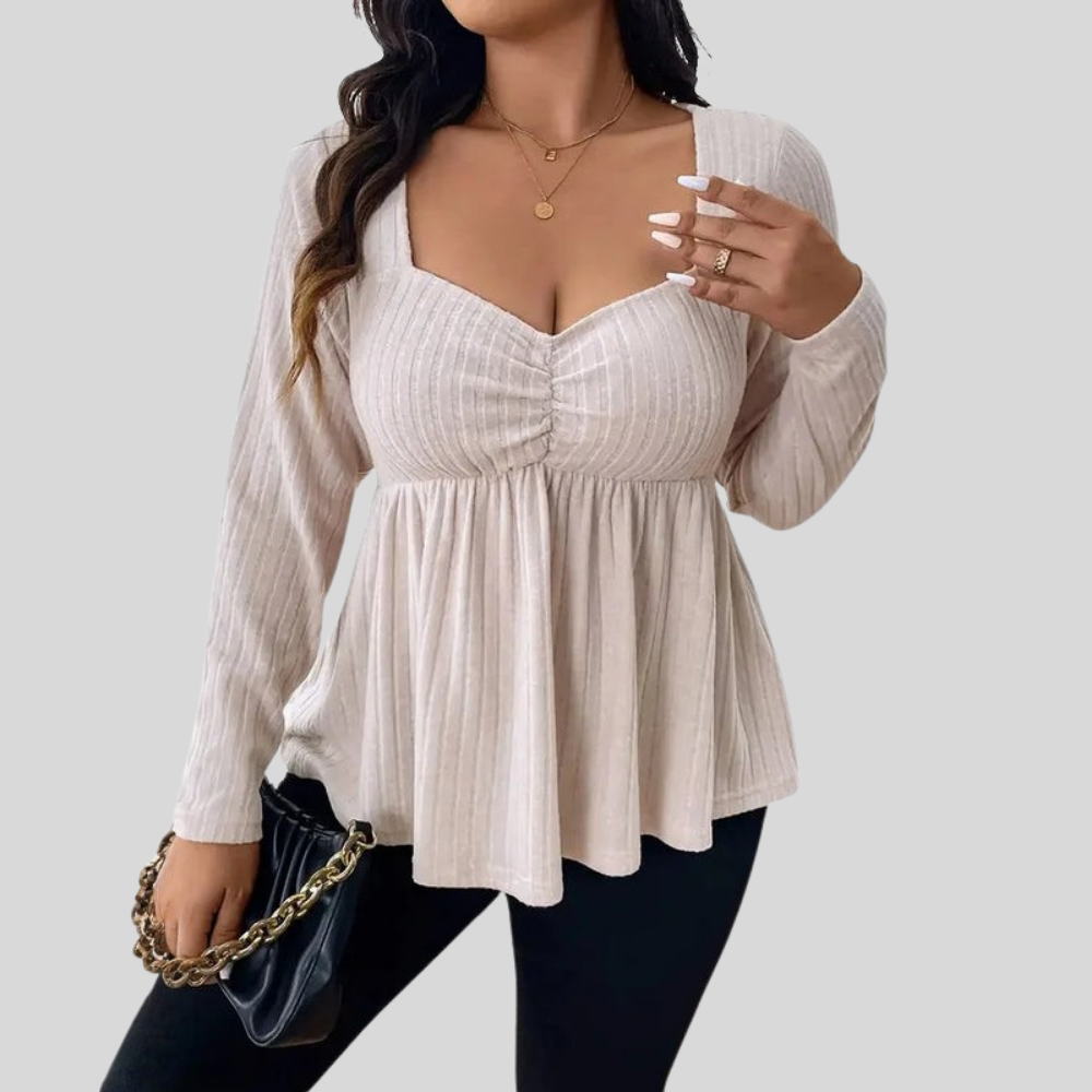 Sweetheart Peplum Plus Size Blouse