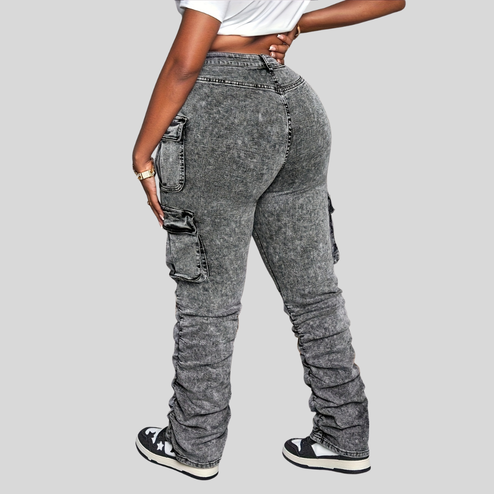Distressed Cargo Pocket Style Pants