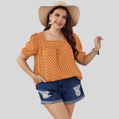 Polka Puff Plus Size Blouse