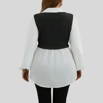 Lantern Sleeve Plus Size Blouse