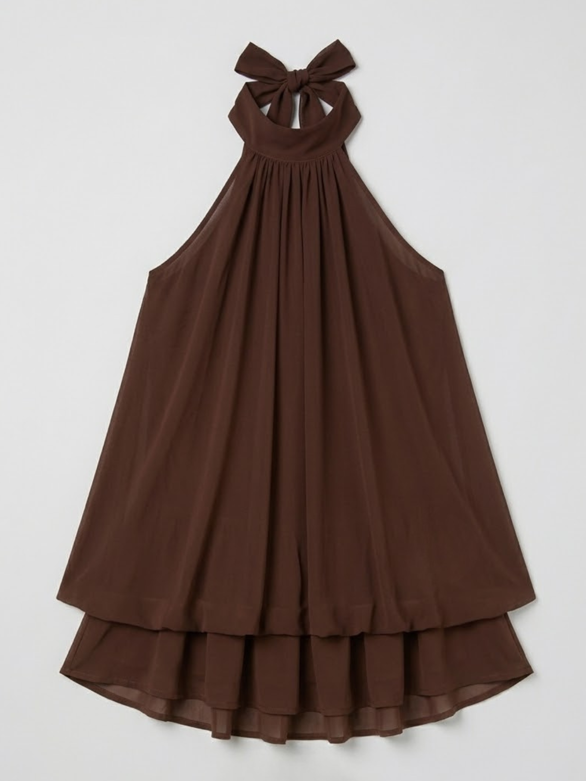 Chiffon Halterneck A-Line Mini Dress for Women