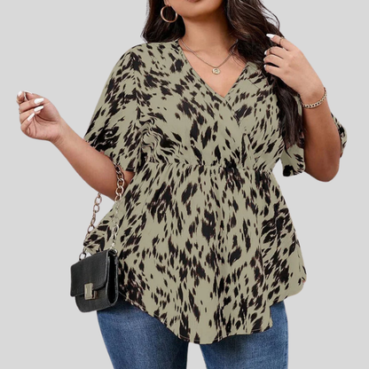 Plus Size Printed Summer Blouse