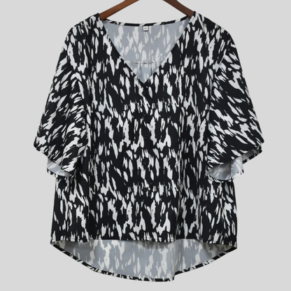 Spotted Print Plus Size Blouse