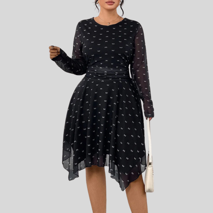 Plus Size Bow Print Dress