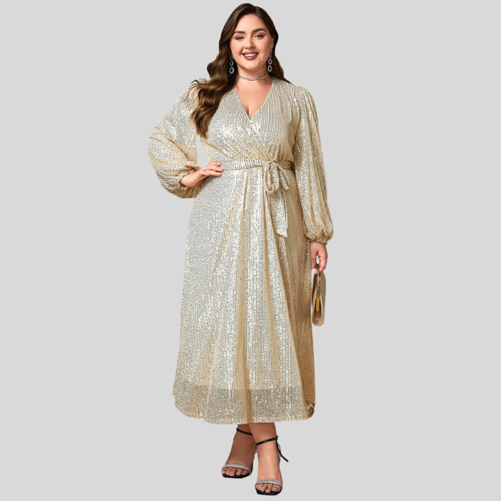 Plus Size Sequin Puff Dress
