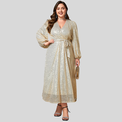 Plus Size Sequin Puff Dress
