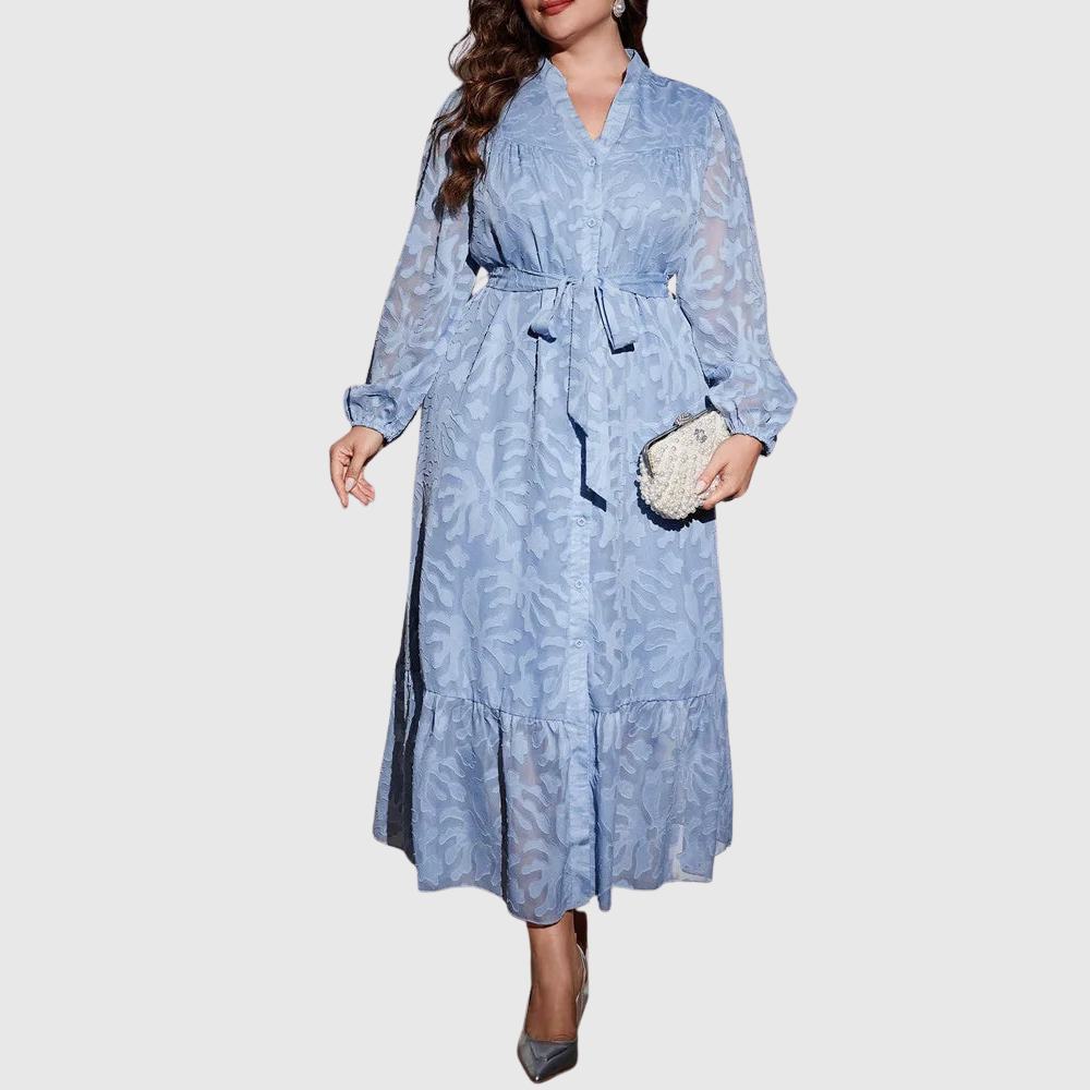 Belted Plus Size Shirt Dress