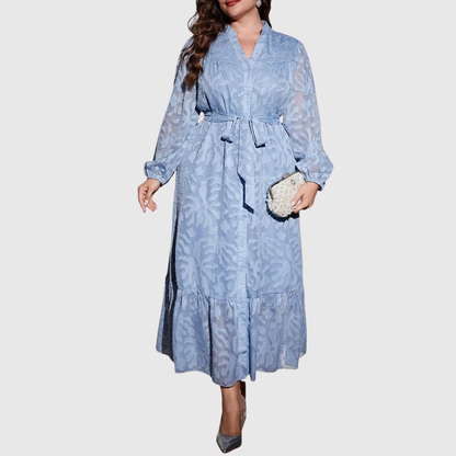 Belted Plus Size Shirt Dress
