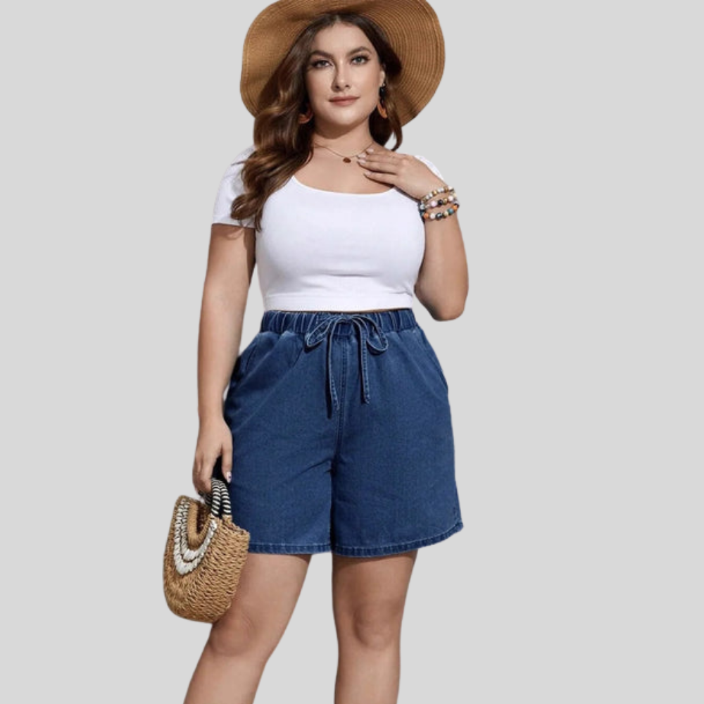 Elastic Waist Plus Size Shorts