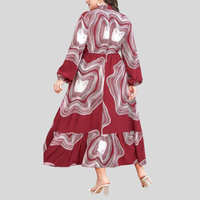 Plus Size Printed Ruffle Dress
