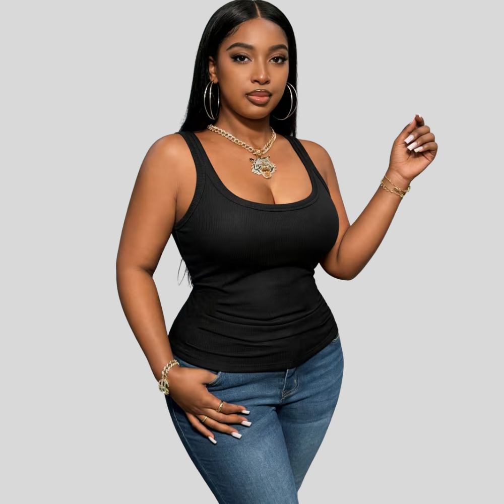 Ribbed Vacation Plus Size Top