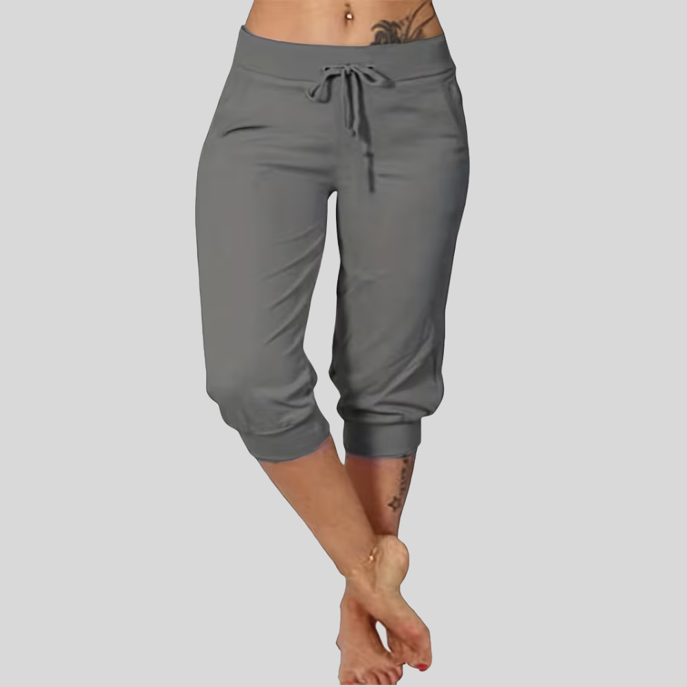 Plus Size Drawstring Capri Pants