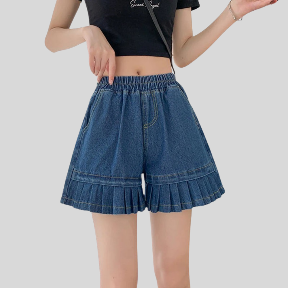 Pleated Waist Plus Size Shorts
