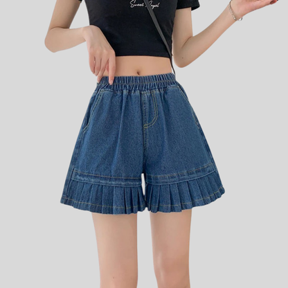 Pleated Waist Plus Size Shorts