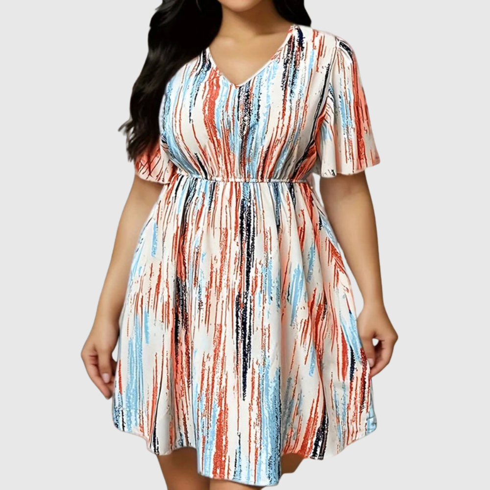 Striped Plus Size Casual Dress