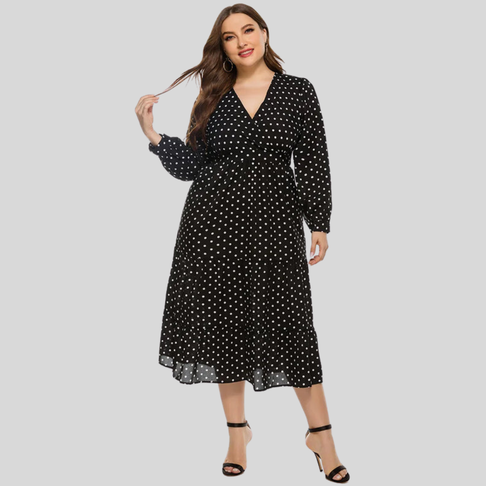 Polka Dot Plus Size Dress