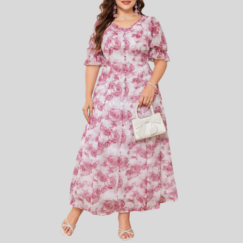 Bloom Puff Plus Size Maxi Dress