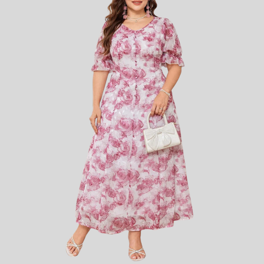 Bloom Puff Plus Size Maxi Dress