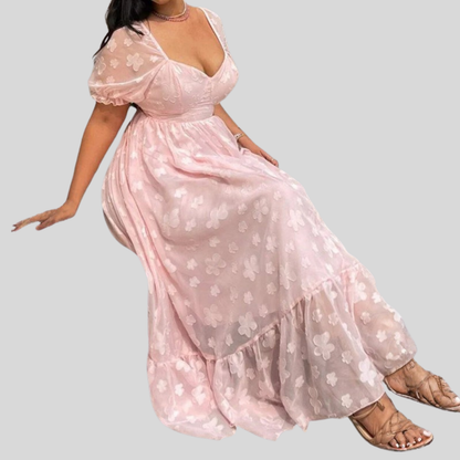 Plus Size Puff Sleeve Dress