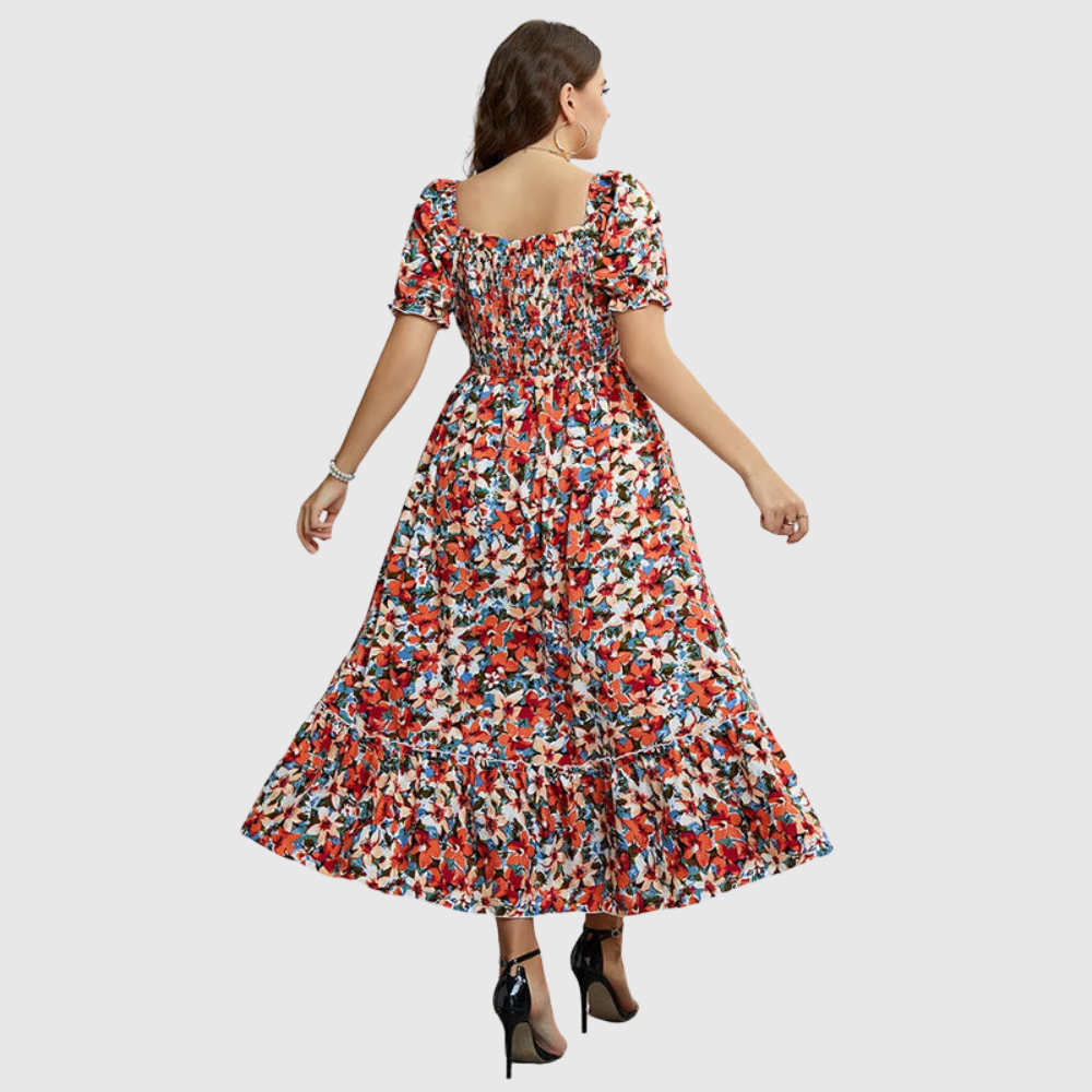 Puff Sleeve Plus Size Dress