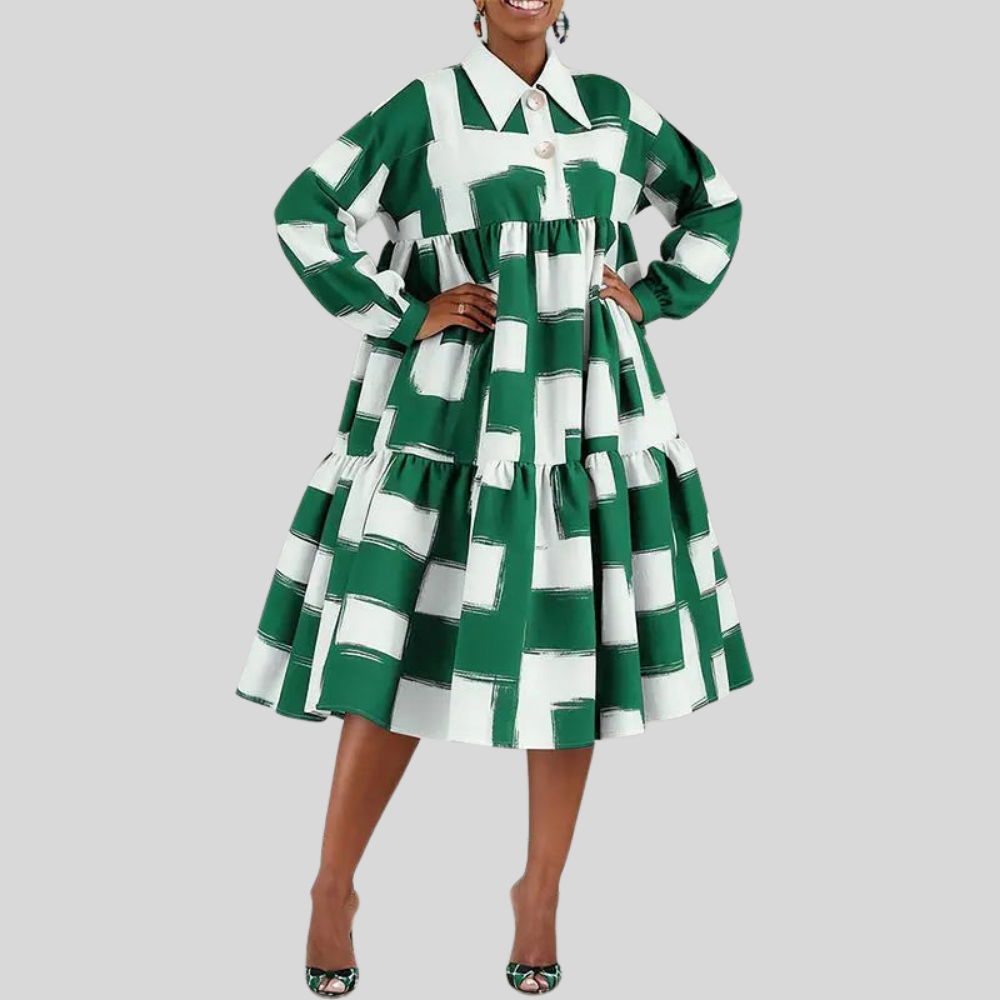 Stylish Plus Size Print Dress