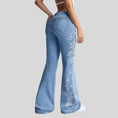 Embroidered Straight Leg Pants