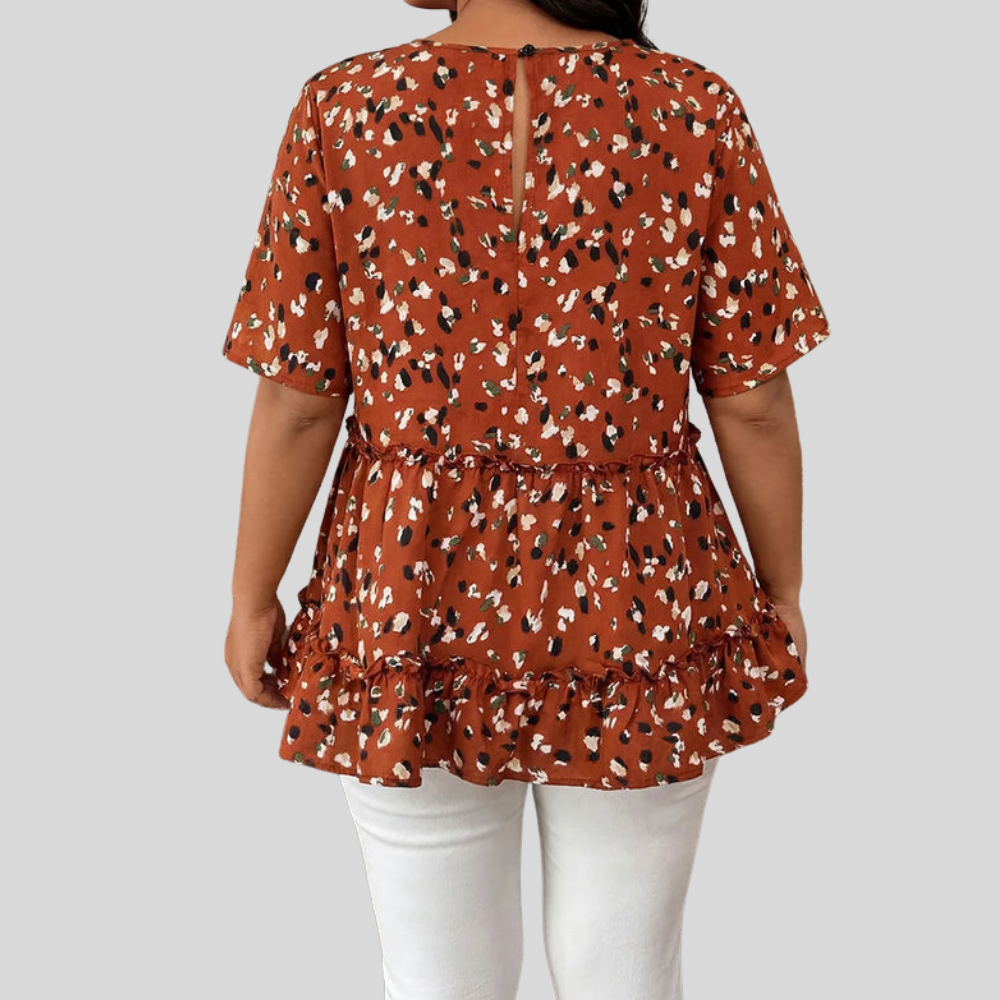Plus Size Ruffle Summer Blouse