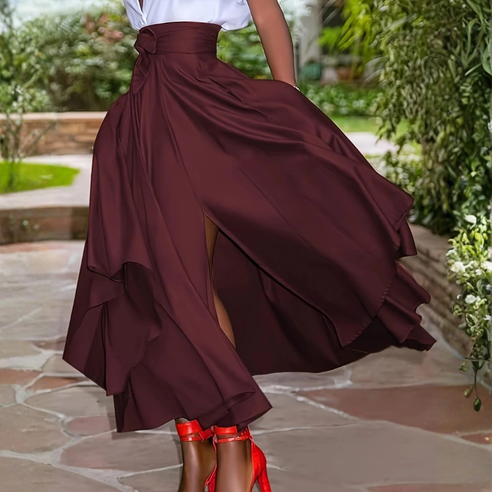 Plus Size Slit Maxi Skirt