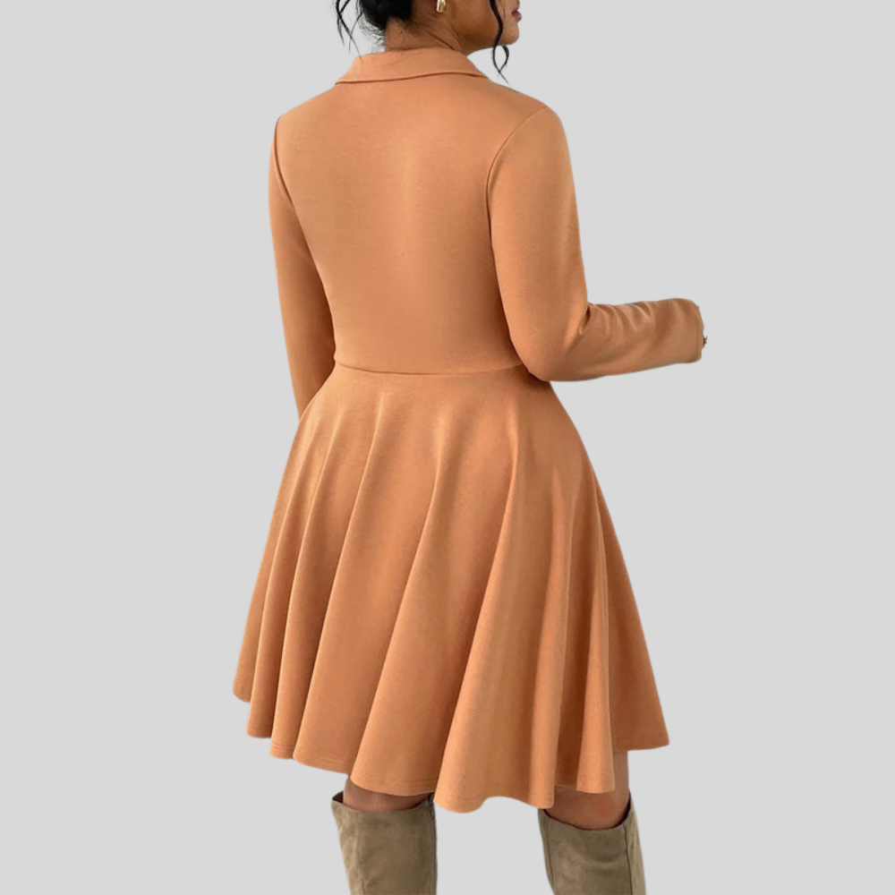 Lapel Plus Size Midi Dress