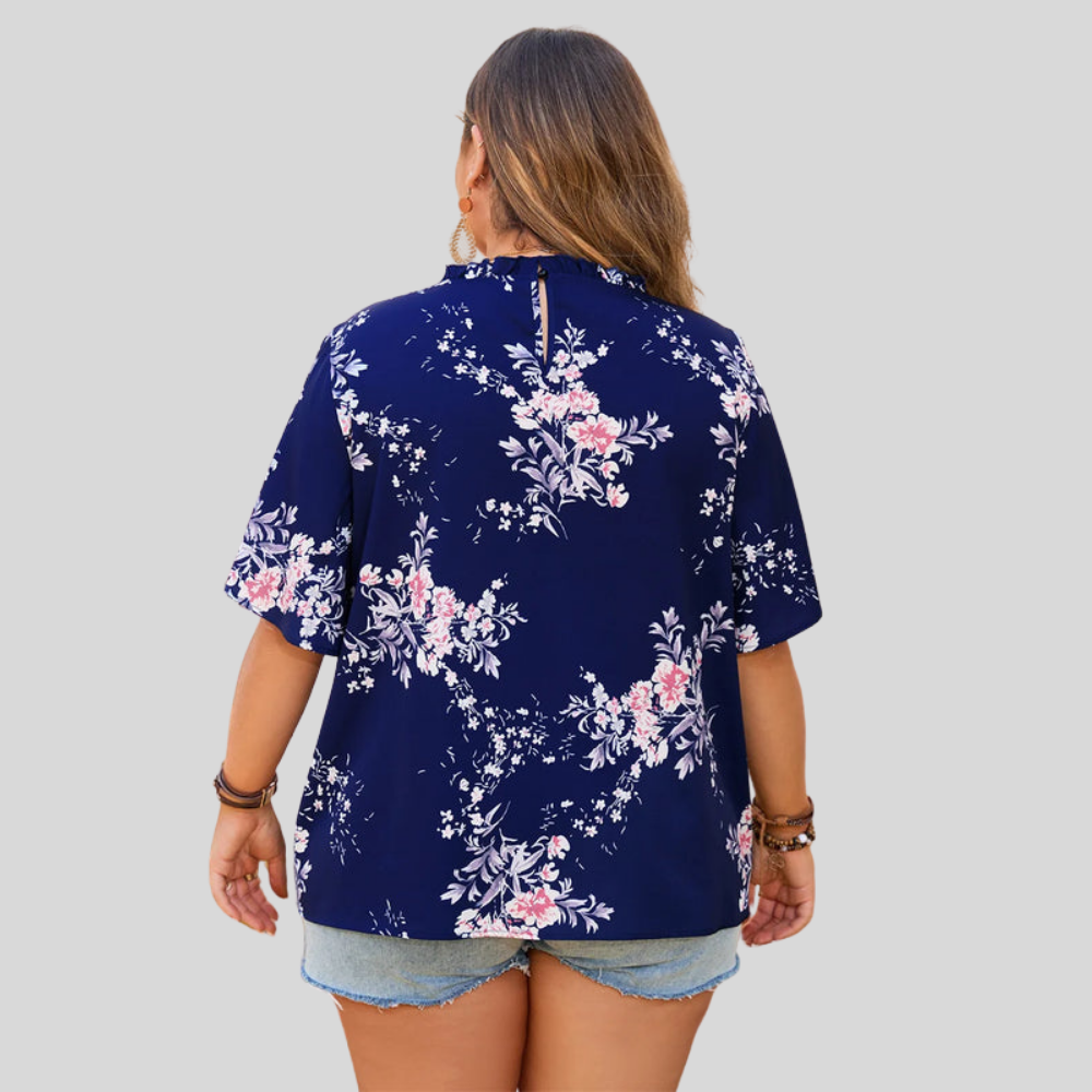 Floral Print Plus Size Blouse