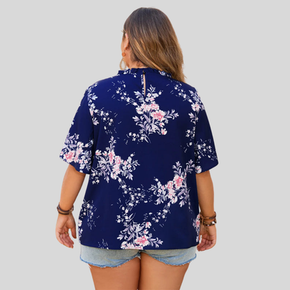 Floral Print Plus Size Blouse