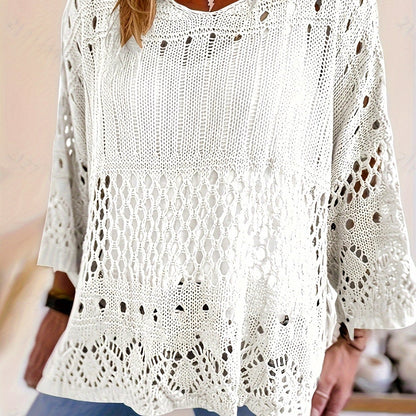 Plus Size Crochet Layered Top