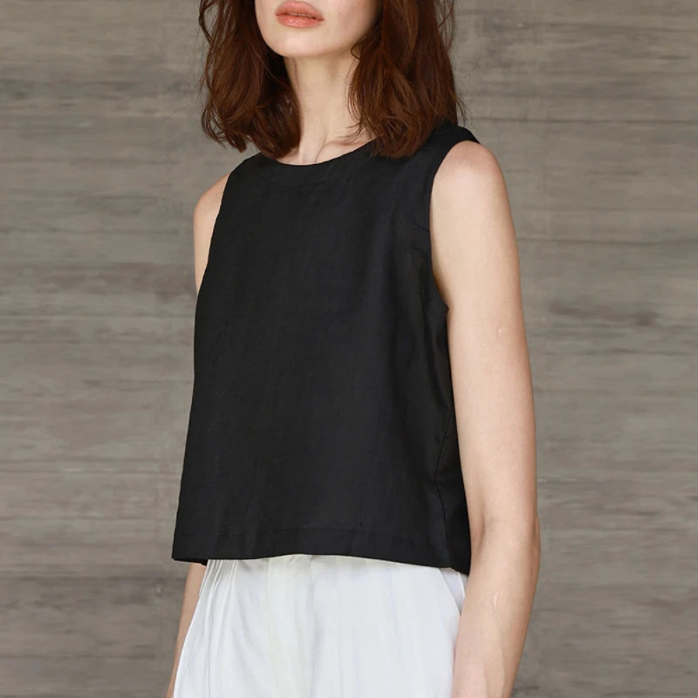 Reversible Casual Sleeveless Crop Top
