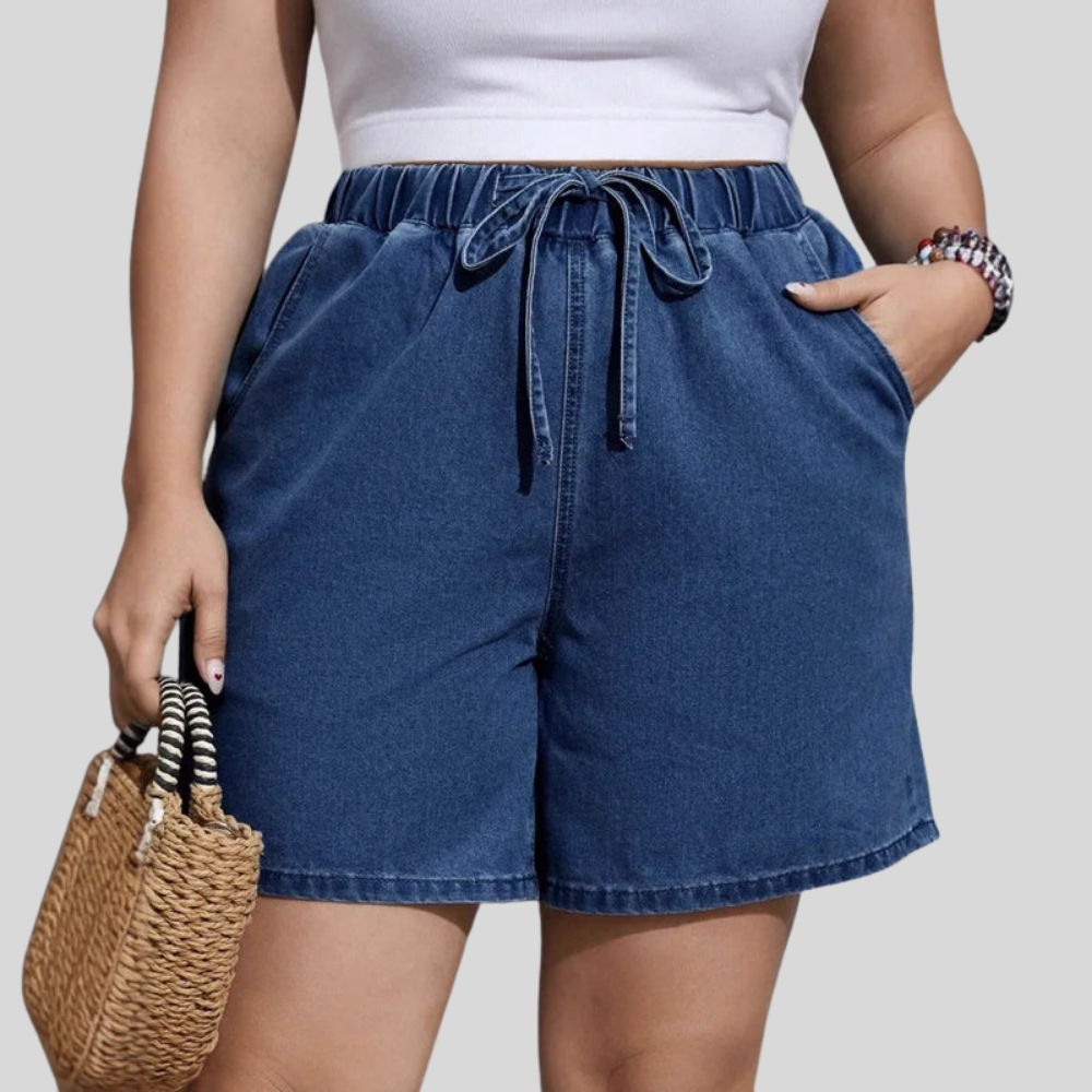 Elastic Waist Plus Size Shorts