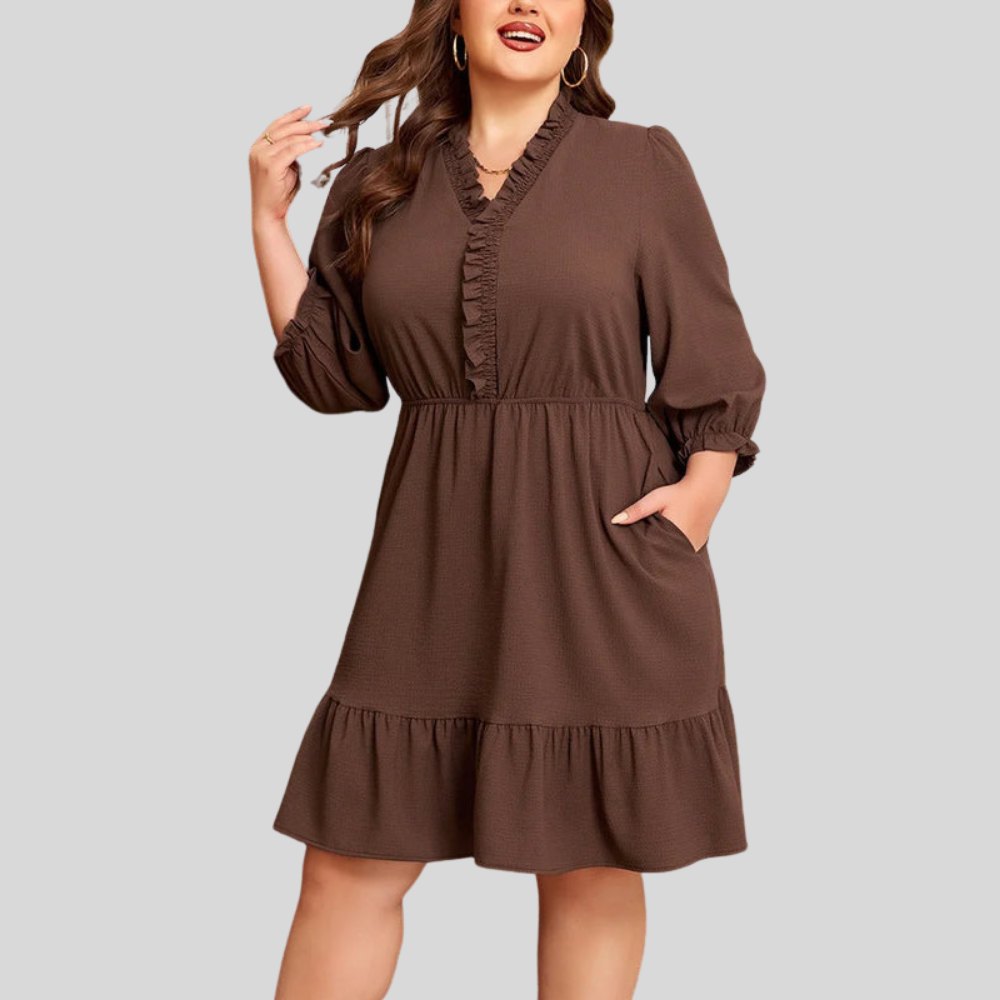 Plus Size Ruffle Casual Dress