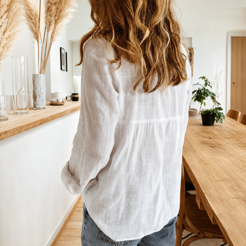 Chic Loose Fit Linen Blouse