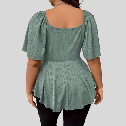 Casual V Neck Plus Size Top
