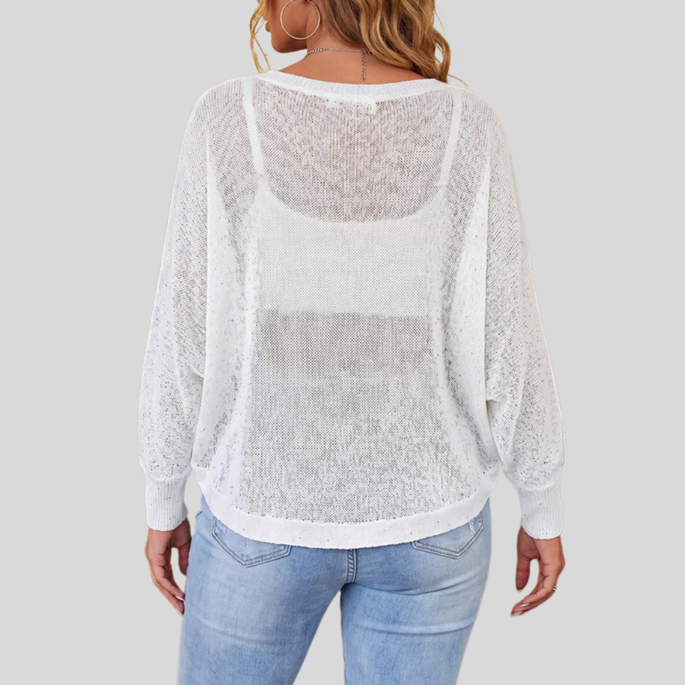 Sequin Batwing Plus Size Blouse